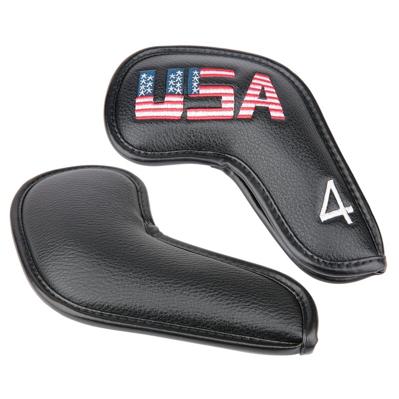 Golf Builder 12pcs/Set Black Leather USA Golf Club Iron Head