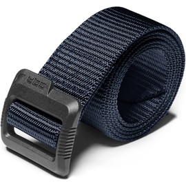 CQR Tactical Belt, Military Style Heavy Duty Belt, Webbing EDC Quick-Release Buckle, Flex Poly Police Navy, Large