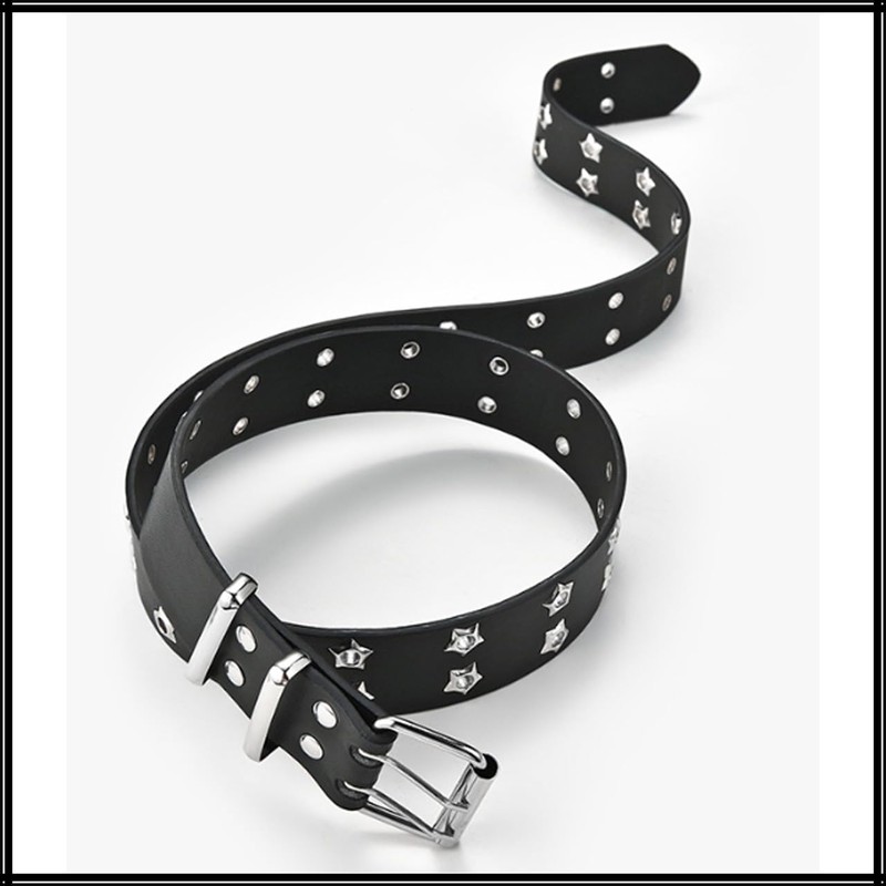 White Fang BT280 Women's Belt, Leather, Stylish, Chain, Keyring, Lock,