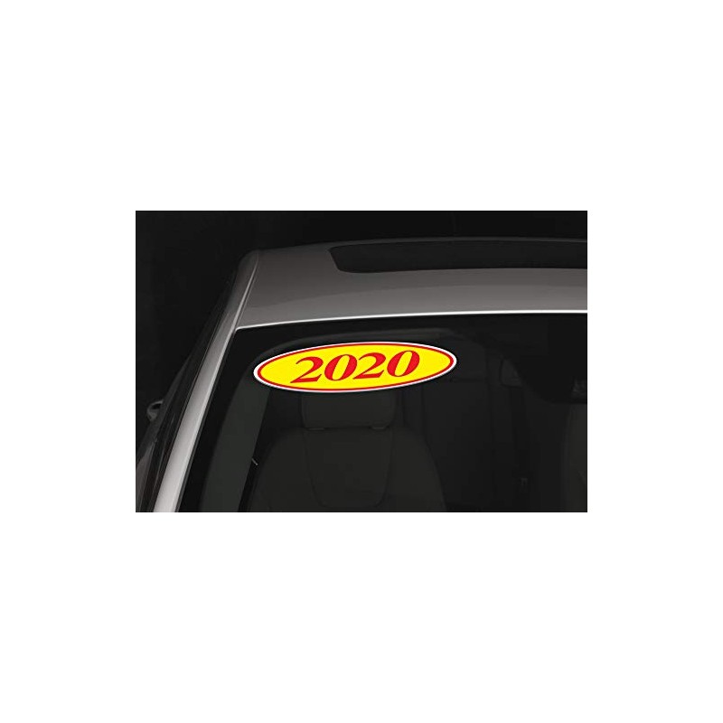 EZ-Line Oval Model Windshield Year Stickers for Car Windows Red