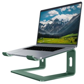 Orionstar Laptop Stand Portable Aluminum Laptop Riser Compatible with Apple Mac MacBook Air Pro 10 to 15.6 Inch Notebook Computer, Detachable Ergonomic Elevator Holder, Green