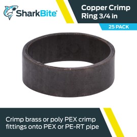 SharkBite 3/4 Inch Copper Crimp Rings, Pack of 25, PEX Pipe, PE-RT, 23103CP25