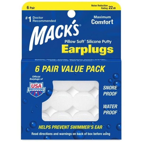 MACK'S Pillow Soft - Silicone Ear Plugs - 6 pairs