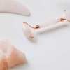 Heart Gua Sha 천연석 로즈쿼츠 얼굴 마사지 롤러 괄사 도구