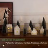 SOONOW Christmas Village Set - Ceramic Houses, Remote LED Tea