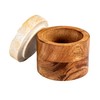 Creative Co-Op Mélange Acacia Wood Container with Marble Lid, Natural