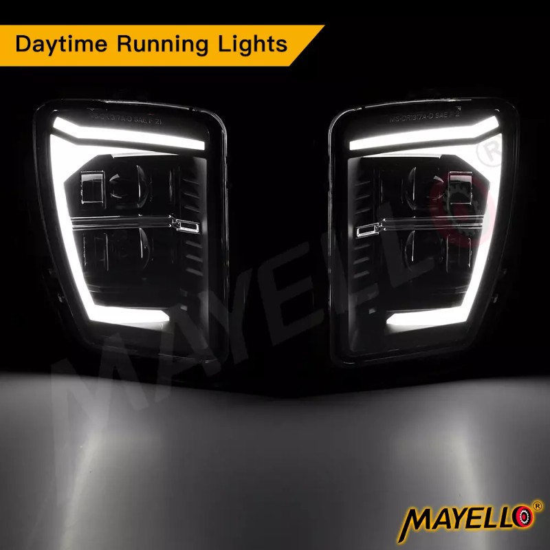 mayello Pair DRL LED Fog Lights Bumper for Dodge Ram