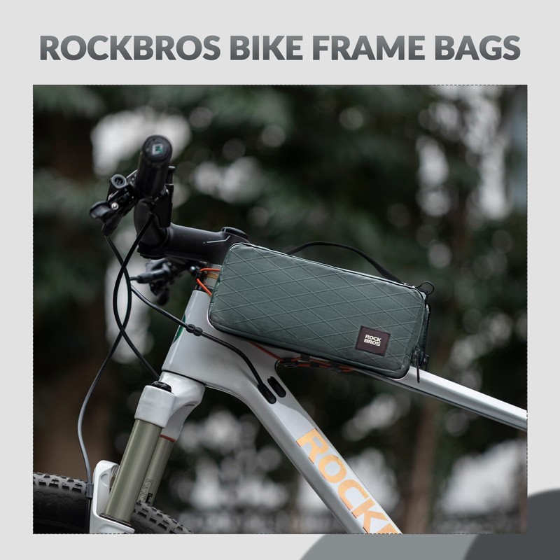 ROCKBROS Bicycle Frame Bag, High-Capacity Top Tube Container with 2