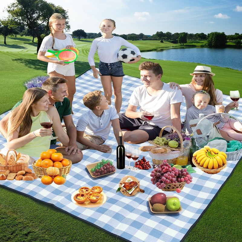 Campsuper 79”x79” Picnic Blanket Extra Large, Waterproof and Foldable Beach