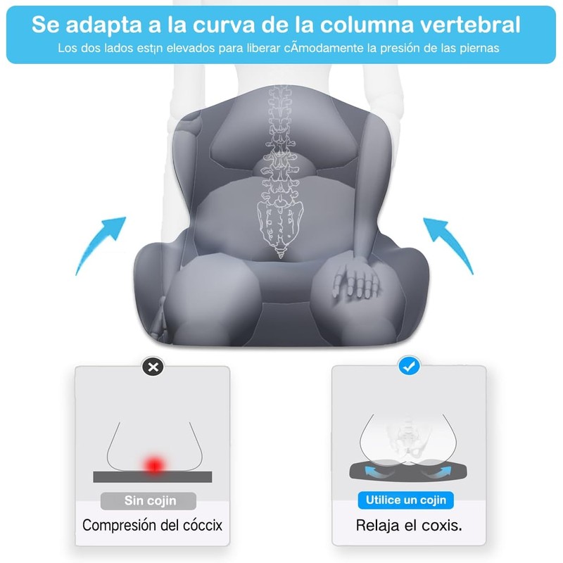 Cojín para Silla Respaldo de Oficina Cojín Ortopedico para Coxis