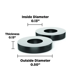 Isolate It: Sorbothane Vibration Isolation Washer 30 Duro (3.3mm ID - 1.27cm OD - 33mm Thick) - 12 Pack