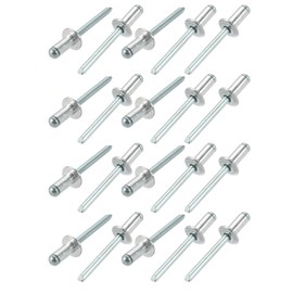 sourcingmap 20 Pcs 6.4mm x 13mm Aluminum Open End Large Flange Blind Rivets