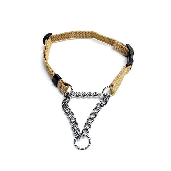 Dog Collar Adjustable Half Check Chain With Plastic Curved Side