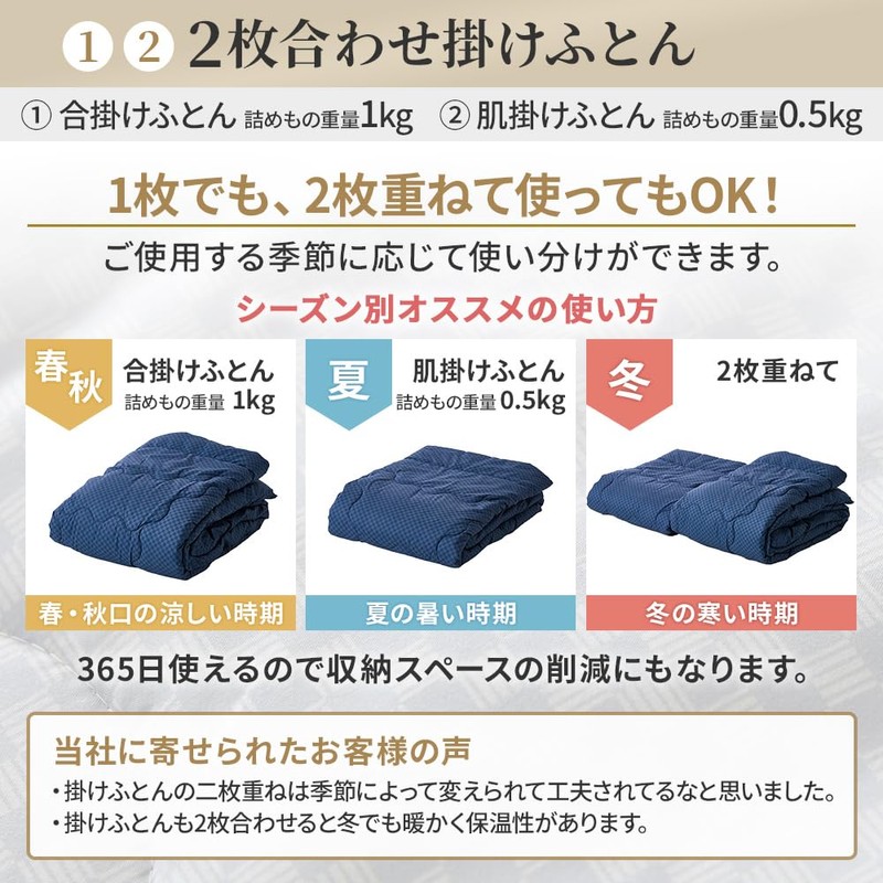 Showa Nishikawa Futon Set, Medium-weight Comforter, Light Comforter, Futon Mattress,