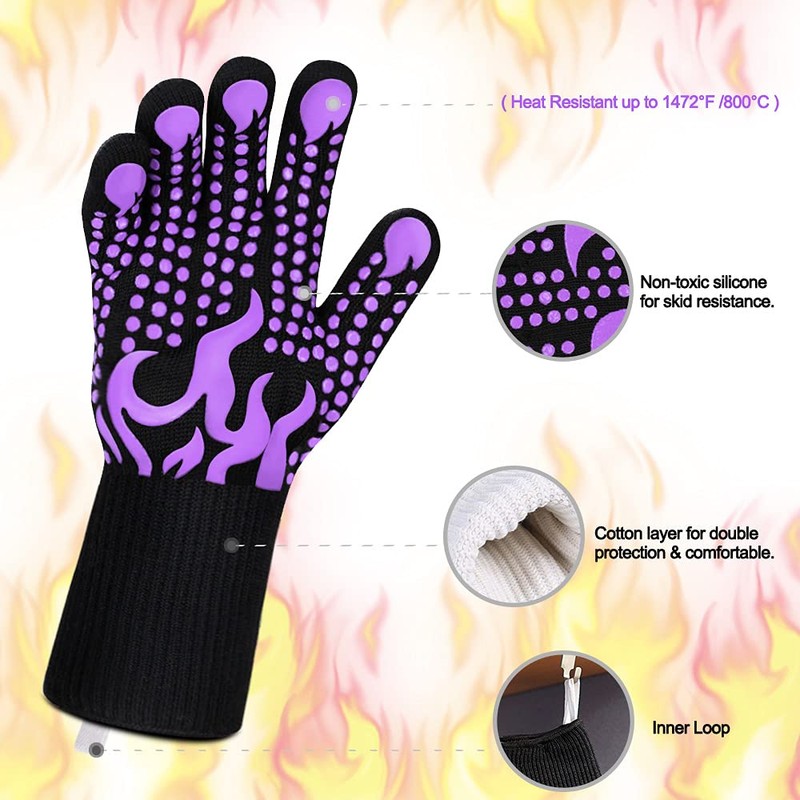 Comsmart BBQ Gloves, 1472 Degree F Heat Resistant Grilling Gloves