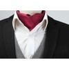 HISDERN Men's Burgundy Cravat Wedding Polka Dot Ascot Tie Classic