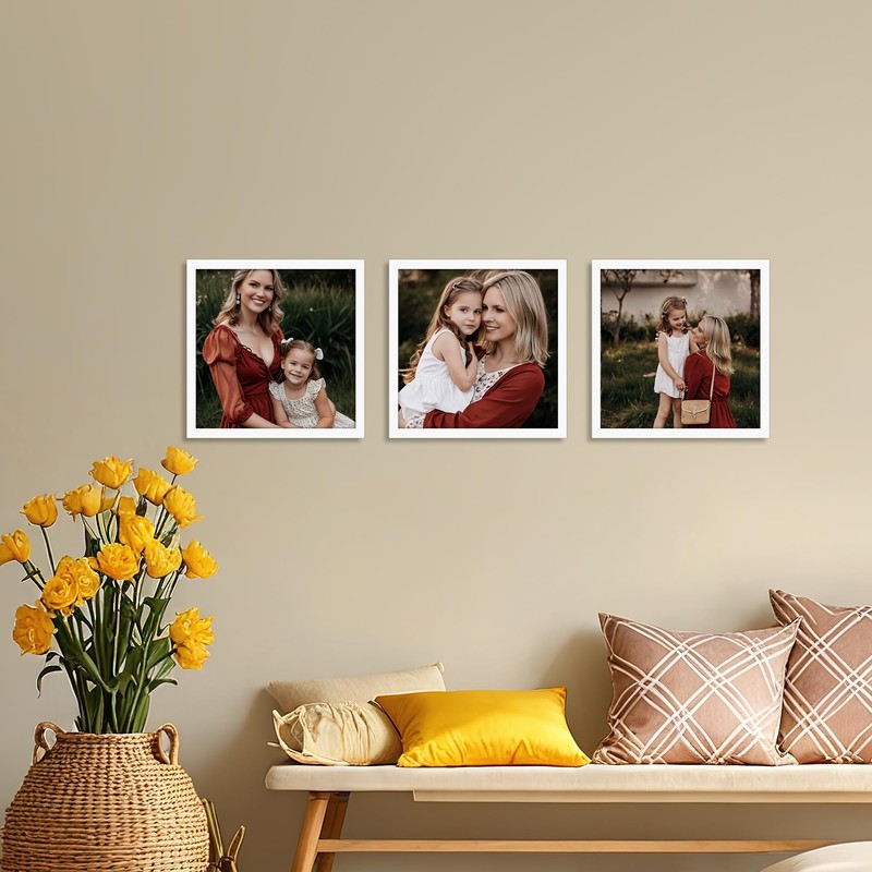 Giftgarden 8x8 Picture Frame White, 8 by 8 Thin Square