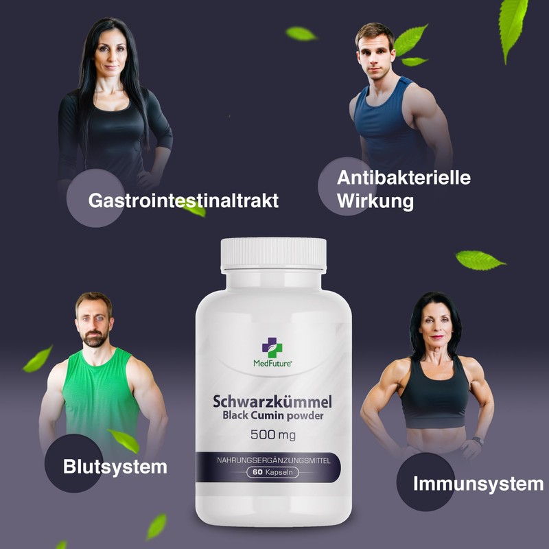 Black Cumin - 500 mg 60 Capsules Strengthens Immunity