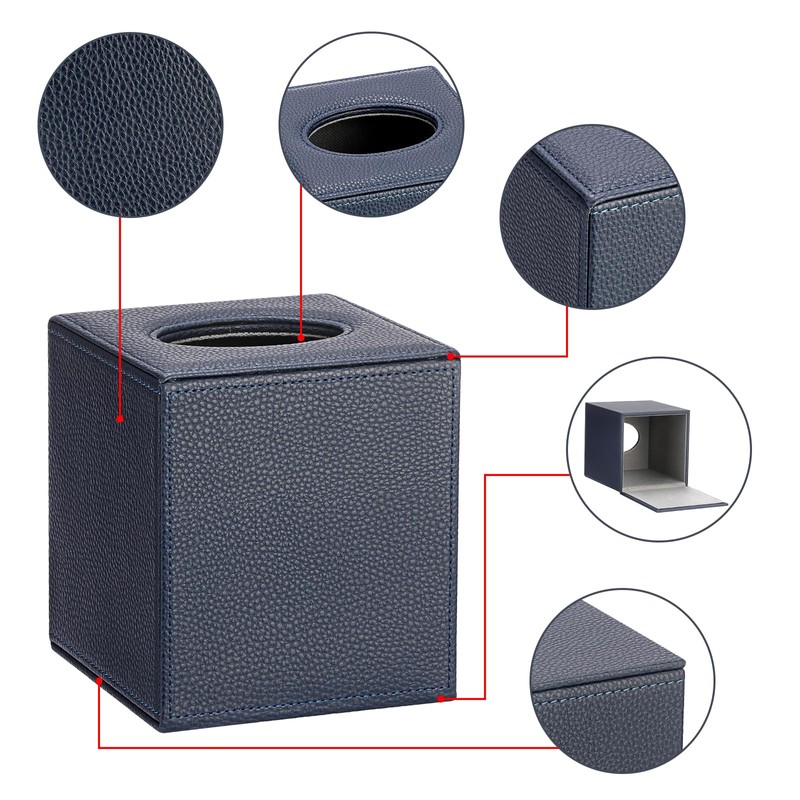 Sumnacon Tissue Box Cover Square Tissue Box Stylish PU Tissue