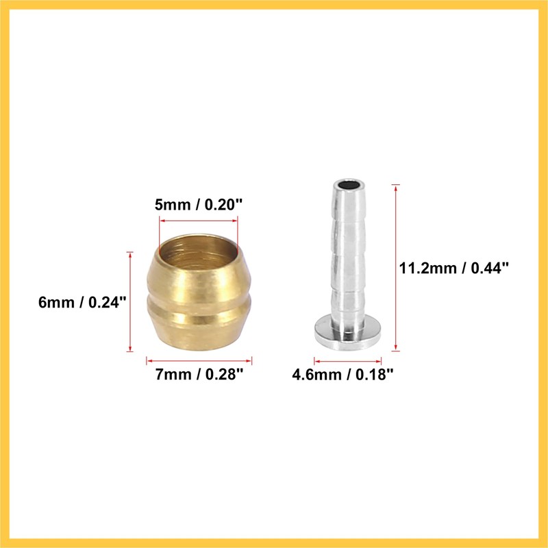 BULLSPANN Bicycle Brake Hose and Brass Connection Insert Kit for
