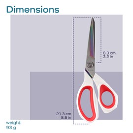 Forged Titanium Fabric Scissors - Heavy Duty All Purpose for Craft, Sewing, Embroidery, Tailor Shears - Black & Grey - 1 Pair