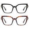 LKEYE Square Reading Glasses Women Cateye Blue Light Blocking Readers