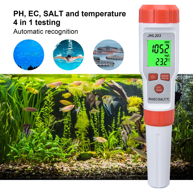 PH Tester 4 in 1 Portable Automatic Recognition Temperature Compensation
