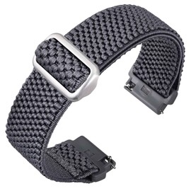 ANNEFIT Elastic Nylon Watch Straps 16 mm 17 mm 18 mm 19 mm 20 mm 22 mm 24 mm, Quick Release Bracelet Adjustable for Men Women, 16 mm, Nylon, No gemstone