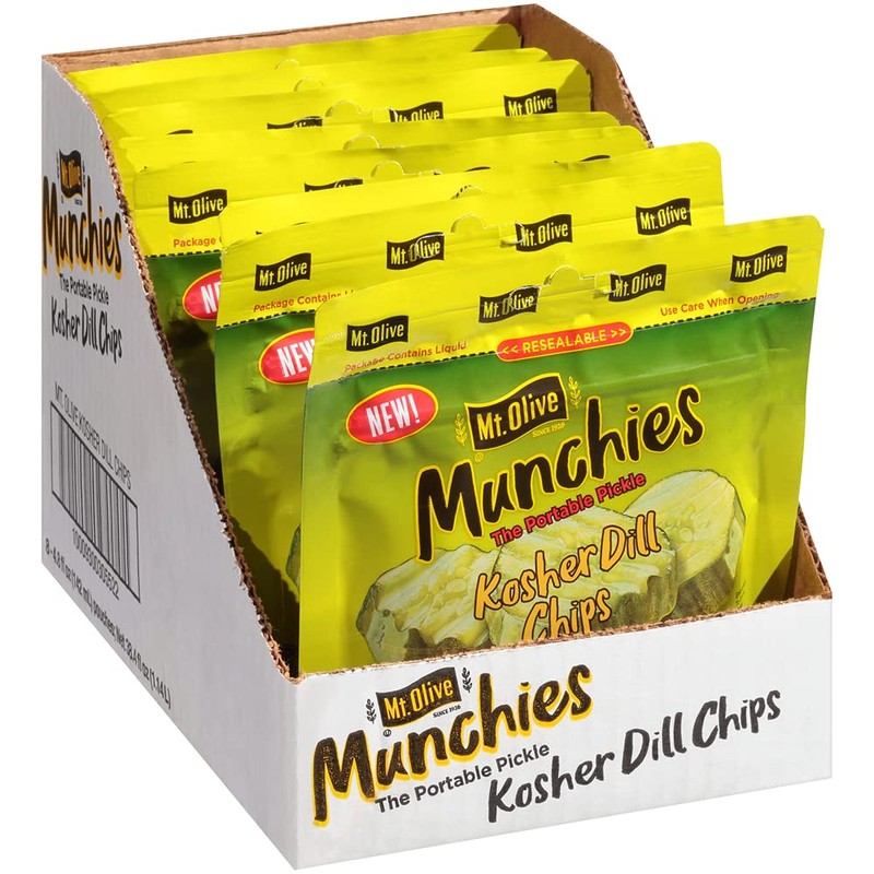 Mt. Olive Munchies Kosher Dill Chips in Pouches, 4.8 Ounce