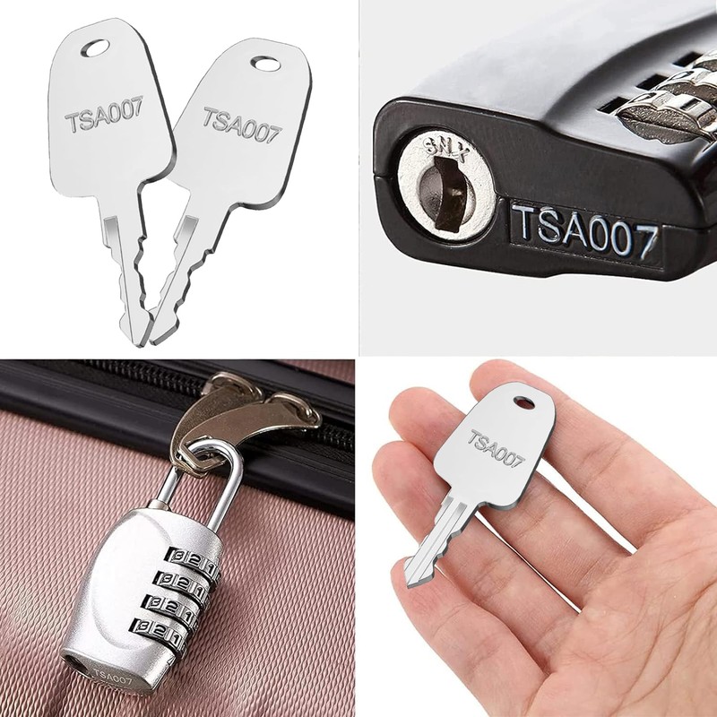 2PCS TSA Luggage Lock Key Set TSA007 Master Key Compatible