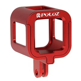 PULUZ® Shockproof Housing Shell Case CNC Aluminum Alloy Protective Cage with Insurance Back Cover for GoPro HERO5 Session / Hero4 Session (Red)