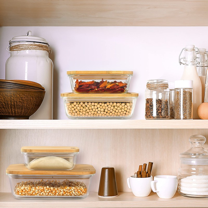 DE Glass Food Storage Containers with Bamboo Lids – 4