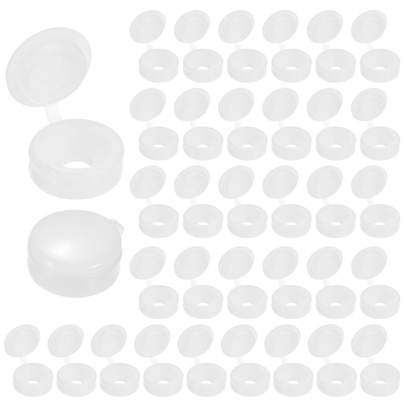 M METERXITY 100-Pack Plastic Hinged Screw Cover Caps, 3mm Shutter