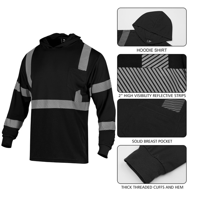 VENDACE Safety Reflective High Visibility Long Sleeve Shirts ANSI Class