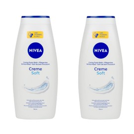 NIVEA Cream Soft Care Bath with Almond Oil, 750 ml – Moisturizing Foam Bath for All Skin Types, Gentle Fragrance, Biodegradable & Microplastic-Free Formula, Long-Lasting Creamy Lather, Pack of 2