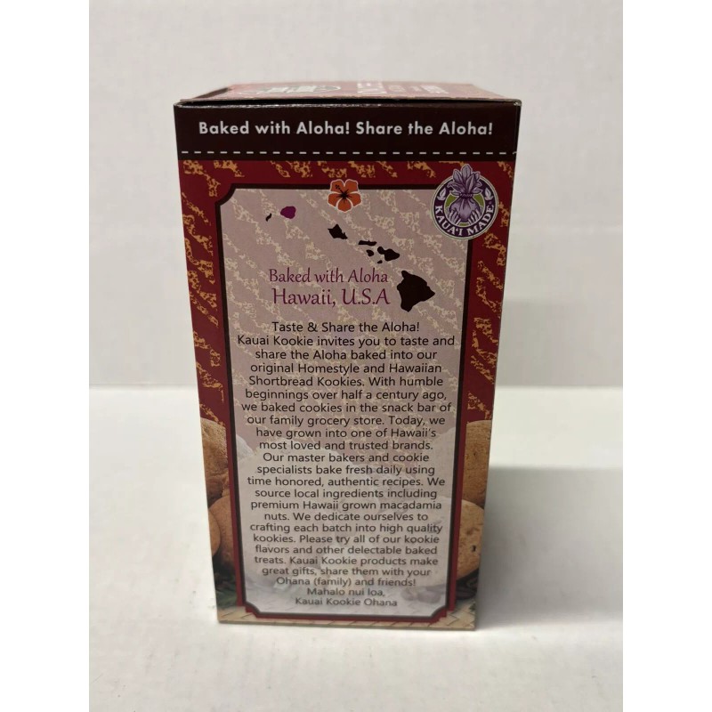 Kaui Kookie Kauai Kookie Kona Coffee Macadamia Shortbread 4.5oz Box