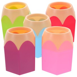 Portalápices Grande de Escritorio, Organizador de Crayones y Bolígrafos Multicolor 5 Piezas, Soporte Seguro y Estable para Aula y Oficina