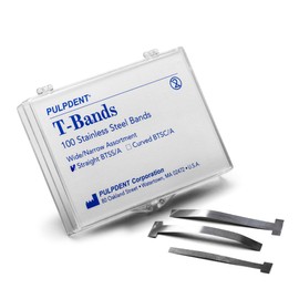 Pulpdent BTSS/A T-Type Dental Matrix Bands Straight Assorted 0.05mm 100/Pk