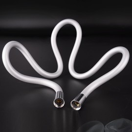 BriskSpring Bidet Hose Replacement, Ultra-Soft Silicone Shower Hose, 47 Inch Anti-Kink Bidet Hose for Toilet, Flexible Handheld Sprayer Hose with Brass Insert and Nut for 1/2 Connector, Silver