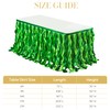 21Ft Gradient Green Sequin Table Skirt for Rectangle Tables,Hawaiian Ruffled
