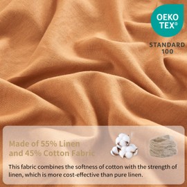 Simple&Opulence Belgian Linen Sheet Set Solid Color - 4 Pieces (1 Flat Sheet, 1 Fitted Sheet & 2 Pillowcases) Natural Flax Cotton Blend Soft Breathable Farmhouse Bedding - Full Size, Rust