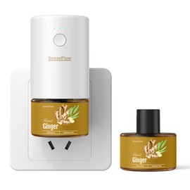 SenseFlow Smart Wi-Fi Space Fragrance Diffuser SF101S – Adjustable Natural Atomizer Essential Oil Kit, 40-Day Aroma, LED Light, Customizable Schedule for Home, Hotel & Studio - Ginger