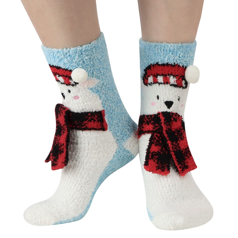 Womens Polar Bear Cozy Winter Critter Socks