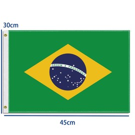 12×18 inch Brazil Nautical Flag, 30×45 CM Small 100D Brazilian Outdoor Banner,Tiny Doube Layer Printing Decor For Patio Garden With Brass Gromment