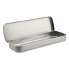 GLADFRESIT Metal Rectangular Pencil Case, Empty Hinged Tin Box for