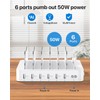 SooPii Premium 6-Port USB Charging Station Organizer for Multiple Devices,