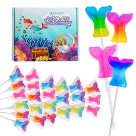 Mermaid Lollipops 24pk, Mermaid Tail Candy Lollipops for Mermaid Birthday Party Favors, Lollipops Mermaid Candy, Mermaid Snacks, Mermaid Suckers & Mermaid Treats for Mermaid Party Supplies