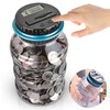 Cisixin 1.8L Digital Coin Bank, Coin Counting Jar with LCD