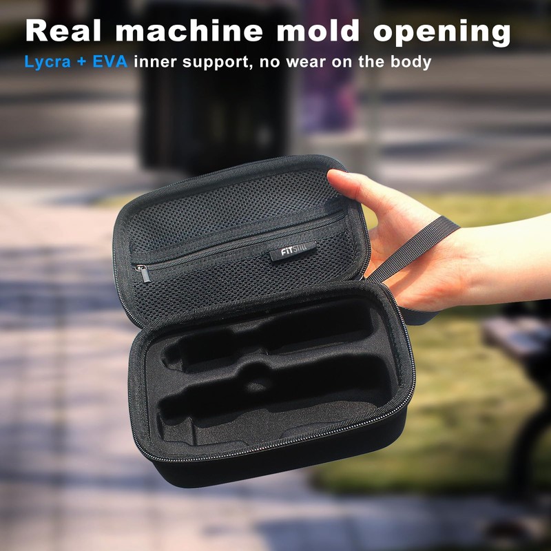 FiTSTILL Black Medium Carrying&Protective Hard Shell Travel Storage Case Bag