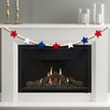 MUWEOL Wood Bead Garland for Mantel Red White Blue Felt